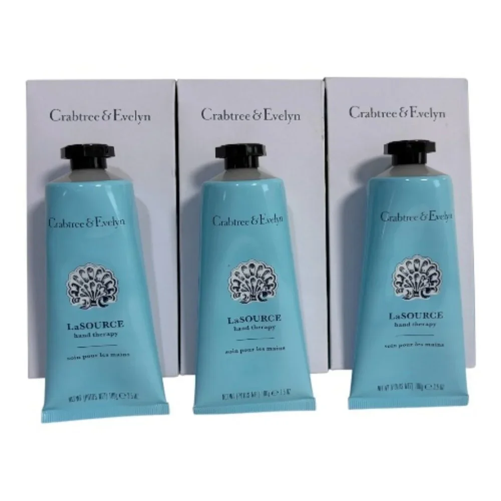 3 Crabtree & Evelyn LaSOURCE 3.5oz Hand Therapy Intensive Conditioning Cream NIB - Picture 1 of 5